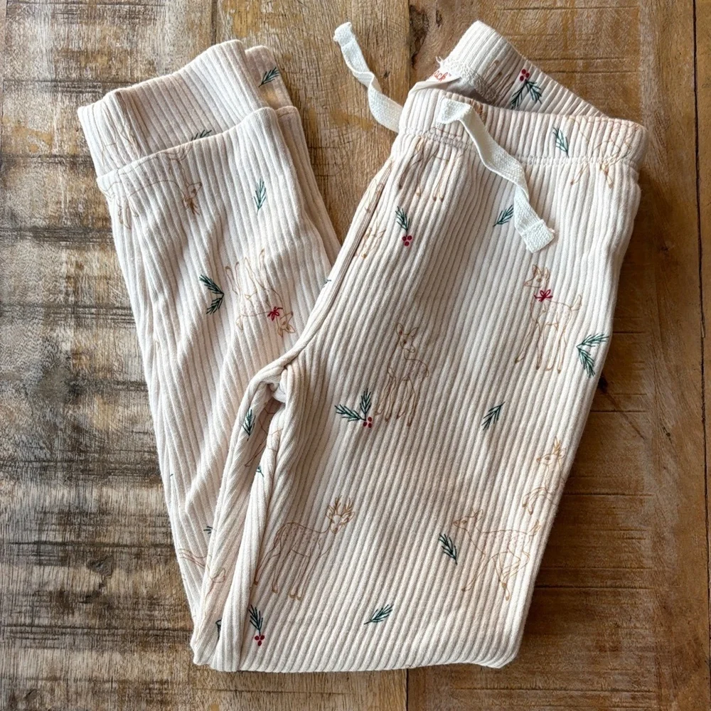 NWOT Cat & Jack Cream Festive Bottoms 5t